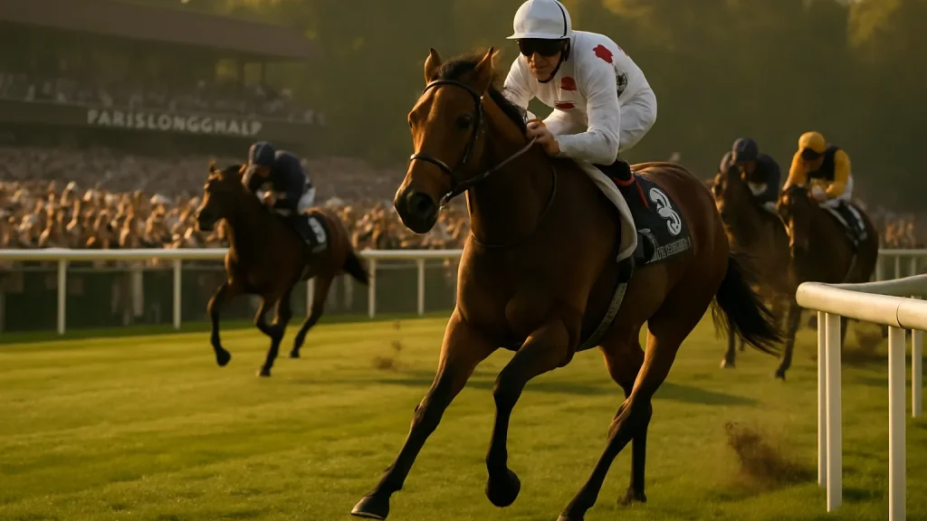 Editorial illustration for Fairy Glen delivers late surge to land Prix de Royallieu as Ascot entry remains possible