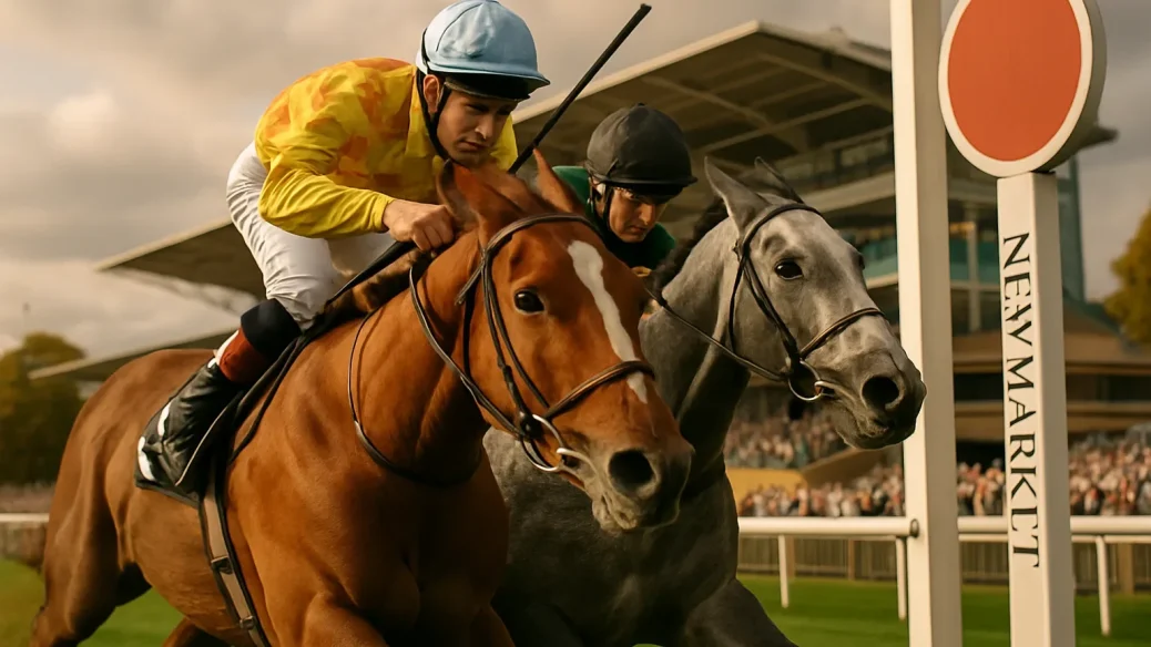 Editorial illustration for Alphonse Le Grande doubles up in a dramatic Cesarewitch photo-finish at Newmarket